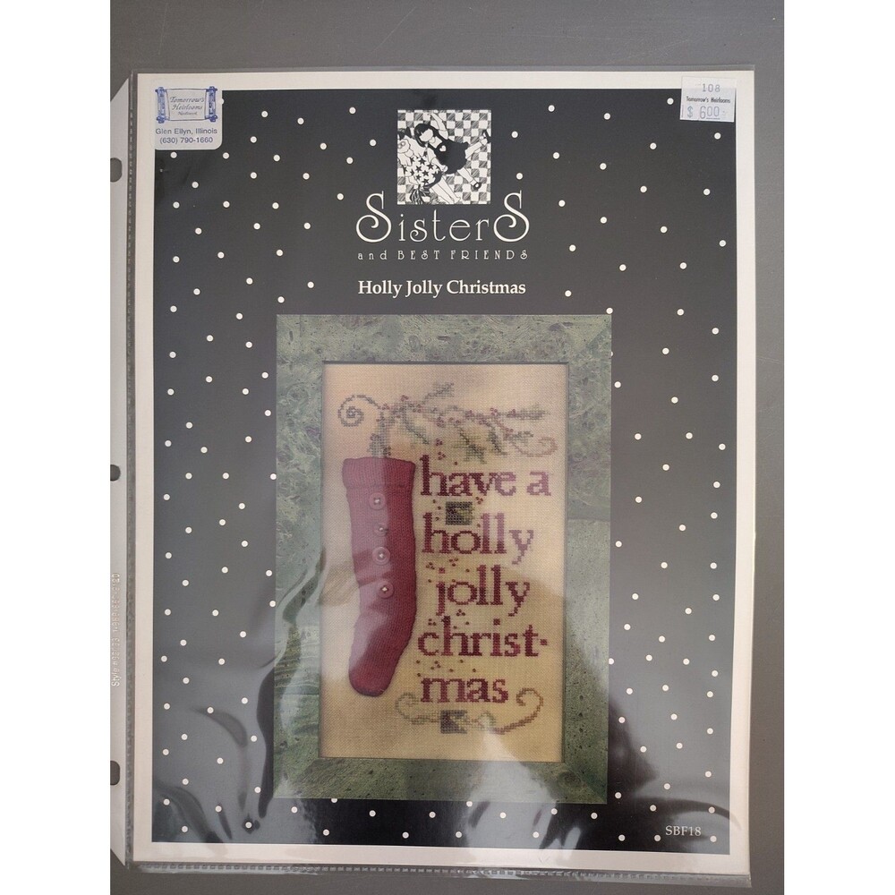 Sisters & Best Friends HOLLY JOLLY CHRISTMAS Cross Stitch Pattern Stocking SBF18